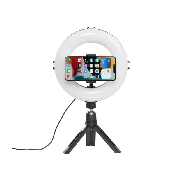 Hama-SpotLight-Smart-80-II-LED-Ring-Light-8-Ring-w--96-LEDs-Warm-White-to-Daylight-Bright-Dimmable-Remote-Control-Tripod