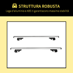 HOMCOM-Barre-Portapacchi-per-Auto-con-Serratura-e-Chiavi-in-Lega-di-Alluminio-125x5.5x7cm-Max.-75-kg