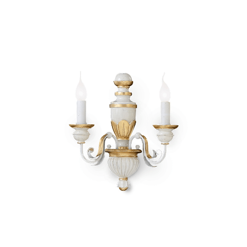 Applique-Classica-Firenze-Materie-Plastiche-Bianco-2-Luci-E14