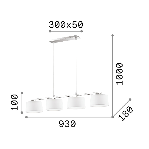 Sospensione-Moderna-Hilton-Metallo-Bianco-4-Luci-G9-3W-3000K-Luce-Calda