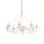 Ideal Lux Lampadario Shabby Chic-Provenzale Corte Metallo Bianco 8 Luci E14