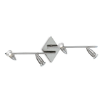 Ideal Lux Plafoniera Moderna Alfa Metallo Cromo 4 Luci Gu10 7W 3000K Luce Calda