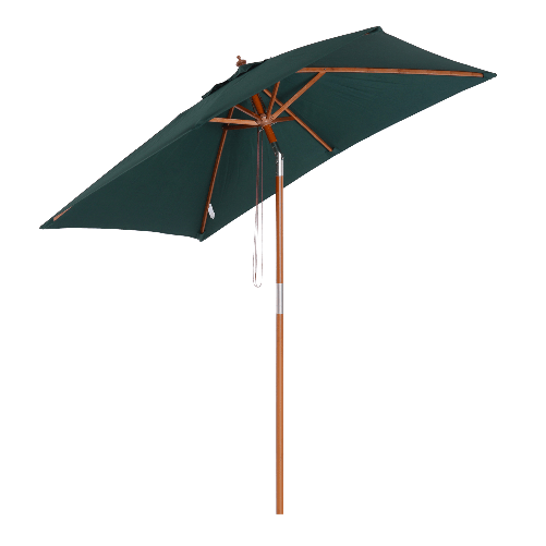 Outsunny-Ombrellone-da-Giardino-2x1.5-m-Inclinabile-a-6-Stecche-con-Palo-in-Legno-e-Apertura-a-Corda-Verde