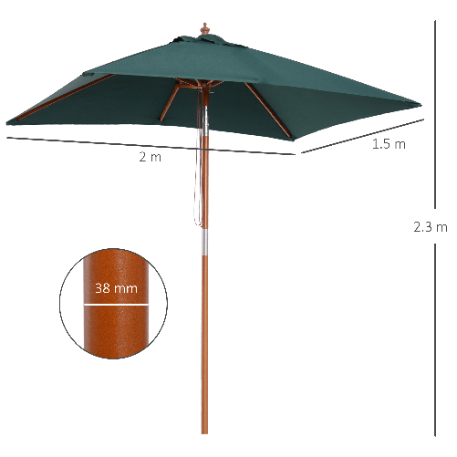 Outsunny-Ombrellone-da-Giardino-2x1.5-m-Inclinabile-a-6-Stecche-con-Palo-in-Legno-e-Apertura-a-Corda-Verde