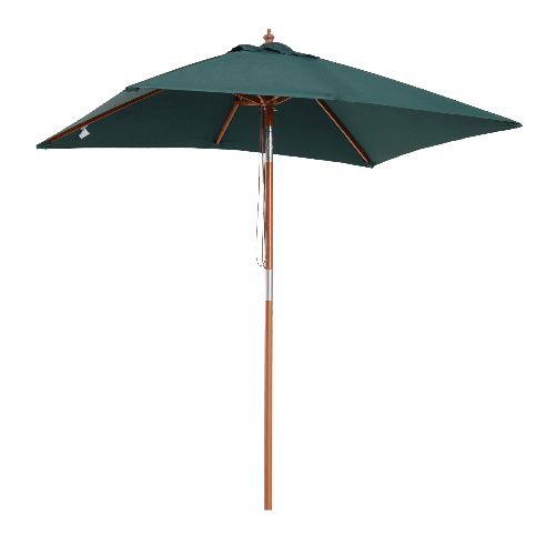 Outsunny-Ombrellone-da-Giardino-2x1.5-m-Inclinabile-a-6-Stecche-con-Palo-in-Legno-e-Apertura-a-Corda-Verde