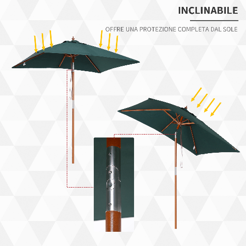 Outsunny-Ombrellone-da-Giardino-2x1.5-m-Inclinabile-a-6-Stecche-con-Palo-in-Legno-e-Apertura-a-Corda-Verde