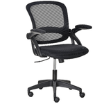 Vinsetto Sedia da Ufficio Ergonomica con Schienale a Rete e Seduta Imbottita, Altezza Regolabile, 65.5x61.5x88-97.5cm, Nero