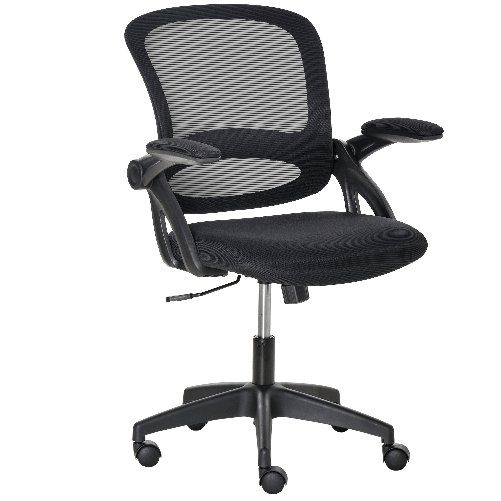 Vinsetto-Sedia-da-Ufficio-Ergonomica-con-Schienale-a-Rete-e-Seduta-Imbottita-Altezza-Regolabile-65.5x61.5x88-97.5cm-Nero