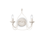 Ideal Lux Applique Shabby Chic-Provenzale Corte Metallo Bianco 2 Luci E14