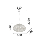 Sospensione-Moderna-Orion-Metallo-Cristallo-Cromo-8-Luci-E14