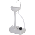 Outsunny Lavabo Portatile da Campeggio con 2 Ruote, Serbatoio Acqua 17L e Serbatoio Sapone 2.5L, 51x33.5x103cm