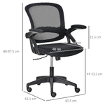 Vinsetto-Sedia-da-Ufficio-Ergonomica-con-Schienale-a-Rete-e-Seduta-Imbottita-Altezza-Regolabile-65.5x61.5x88-97.5cm-Nero