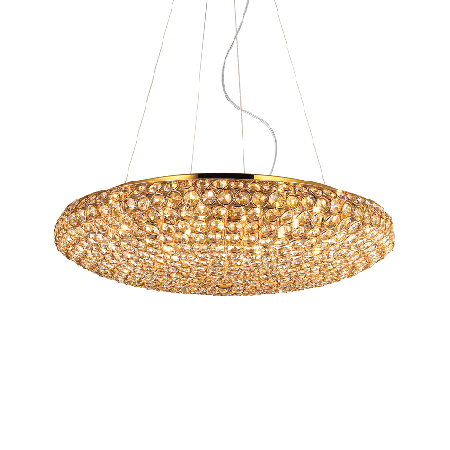 Sospensione-Contemporanea-King-Metallo-Cristallo-Oro-12-Luci-G9-3W-3000K