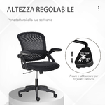 Vinsetto-Sedia-da-Ufficio-Ergonomica-con-Schienale-a-Rete-e-Seduta-Imbottita-Altezza-Regolabile-65.5x61.5x88-97.5cm-Nero