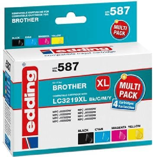 cartucce-per-stampante-edding-EDD-587-nero-ciano-magenta-giallo-compatibili-con-Brother-LC-3219XLBK-C-M-Y-set-di-4