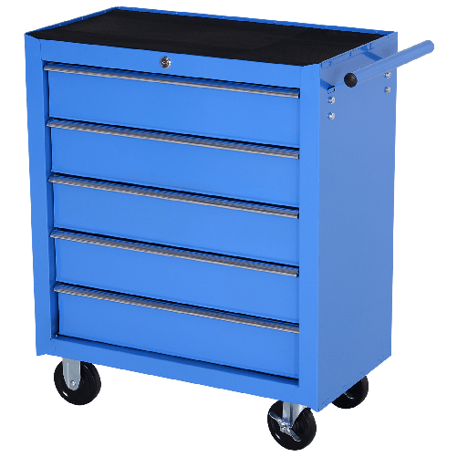 HOMCOM--Carrello-da-Officina-con-5-Cassetti-Portautensili-da-Lavoro-67.5x33x77cm