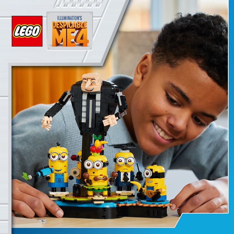 LEGO-Cattivissimo-Me-Gru-e-Minions-in-Mattoncini-Set-dal-Film-della-Illumination-Personaggi-da-Costruire-che-Danzano-Giochi-Creativi-per-Bambini-e-Bambine-da-9-Anni-Regalo-da-Esposizione-75582