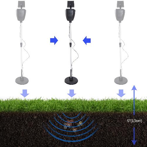 Outsunny-Metal-Detector-Cercametalli-2-Modalita-Bobina-Impermeabile-con-Attacco-Cuffia-13×24×77.5-105cm-Nero