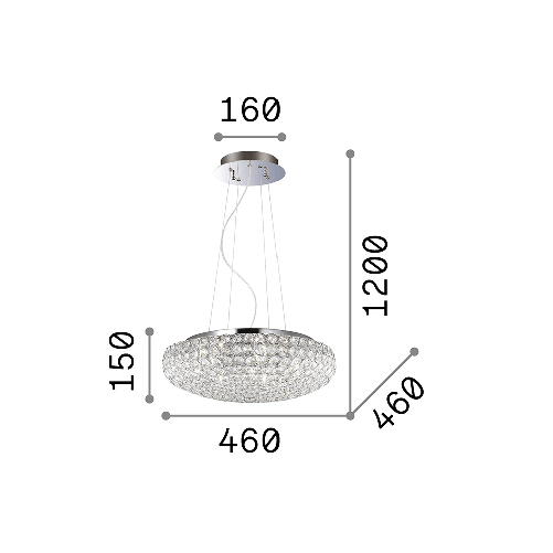 Sospensione-Contemporanea-King-Metallo-Cristallo-Cromo-7-Luci-G9-3W-3000K