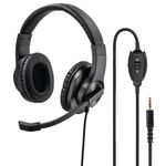 Hama HS-P350 Auricolare Cablato A Padiglione Giocare Nero (PC Office Stereo Headset BLK - Hama HS-P350 PC Office Stereo