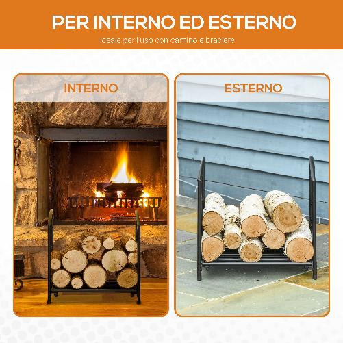 Outsunny-Portalegna-per-Camino-da-Interno-ed-Esterno-in-Metallo-con-Base-Rialzata-per-50kg-di-Legna-39.5x31.5x39.5cm---Nero