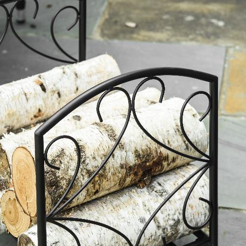 Outsunny-Portalegna-per-Camino-da-Interno-ed-Esterno-in-Metallo-con-Base-Rialzata-per-50kg-di-Legna-39.5x31.5x39.5cm---Nero