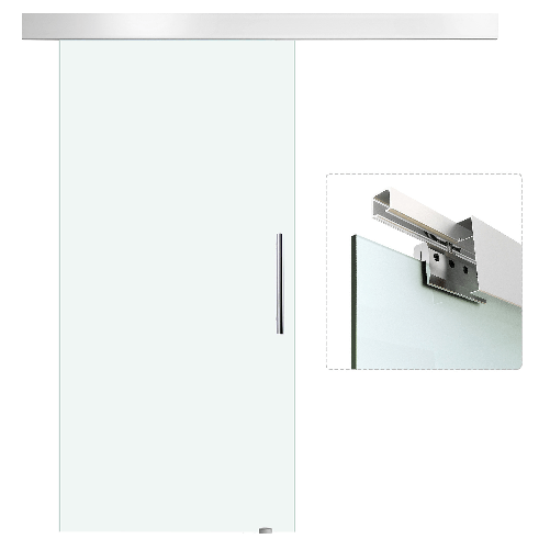 HOMCOM-Porta-Scorrevole-Interna-in-Vetro-Smerigliato-con-Binario-B1-e-Maniglia-per-Bagno-Cucina-Studio-Vetro-205x-102.5x-08cm