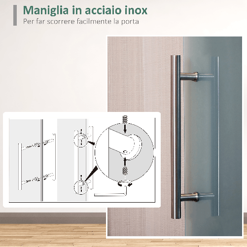 HOMCOM-Porta-Scorrevole-Interna-in-Vetro-Smerigliato-con-Binario-B1-e-Maniglia-per-Bagno-Cucina-Studio-Vetro-205x-102.5x-08cm