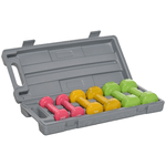 HOMCOM Set Manubri Pesi per Braccia con Valigetta, 6 Manubri da 0.5kg 1kg 1.5kg Acciaio e Rivestimento PU, Rosso Giallo e Verde