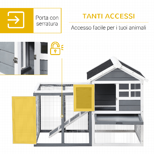PawHut-Gabbia-per-Conigli-Porcellini-d-India-e-Roditori-da-Esterno-in-Legno-Grigio-e-Bianco-122x62.6x92cm