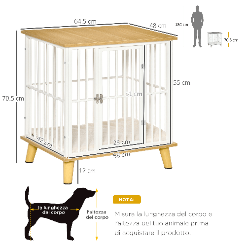 PawHut-Casetta-per-Cani-Piccoli-da-Interno-con-Cuscino-Rimovibile-e-Lavabile-64.5x48x-70.5cm-Quercia