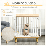 PawHut-Casetta-per-Cani-Piccoli-da-Interno-con-Cuscino-Rimovibile-e-Lavabile-64.5x48x-70.5cm-Quercia