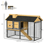 PawHut-Conigliera-da-Esterno-a-2-Livelli-in-Legno-di-Abete-e-Acciaio-con-Vassoio-Rimovibile-120x55.5x80-cm