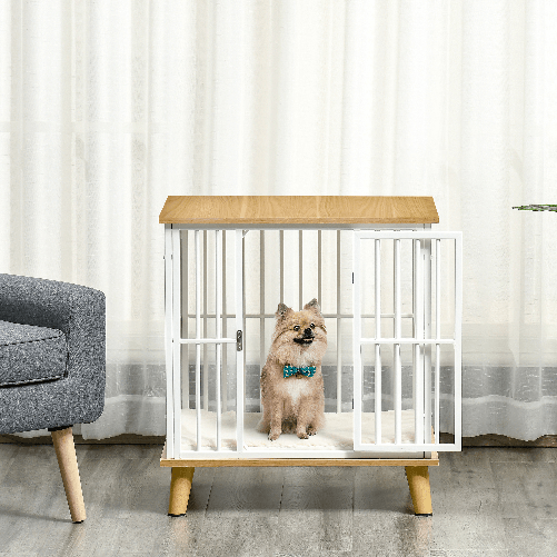 PawHut-Casetta-per-Cani-Piccoli-da-Interno-con-Cuscino-Rimovibile-e-Lavabile-64.5x48x-70.5cm-Quercia