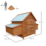 PawHut-Gabbia-per-Galline-in-Legno-con-Tetto-Impermeabile-Pollaio-Prefabbricato-da-Esterno-160x98.5x107cm