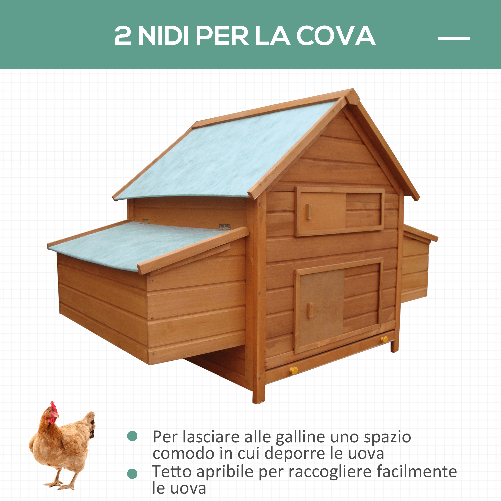 PawHut-Gabbia-per-Galline-in-Legno-con-Tetto-Impermeabile-Pollaio-Prefabbricato-da-Esterno-160x98.5x107cm