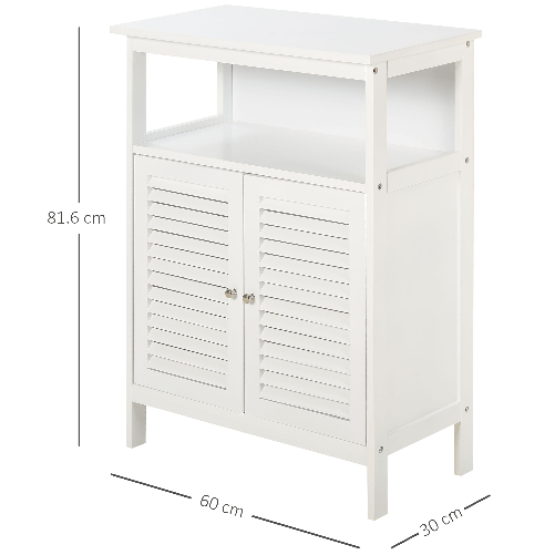 kleankin-Mobiletto-da-Bagno-Bianco-con-2-Ripiani-e-Armadietto-in-MDF-Impermeabile-e-Salvaspazio-60-x-30-x-81.6cm