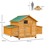 PawHut-Pollaio-Gabbia-Ovaiole-per-Galline-da-Giardino-con-2-Cassetti-Nido-e-Tetto-da-Esterno-Impermeabile-in-Legno-150x100x96.5-cm