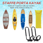 HOMCOM-Set-2-Staffe-Porta-Kayak-con-Attacco-Universale-per-Portapacchi-Adatte-per-Canoe-e-Paddleboard-Nero-46x16.5x47cm