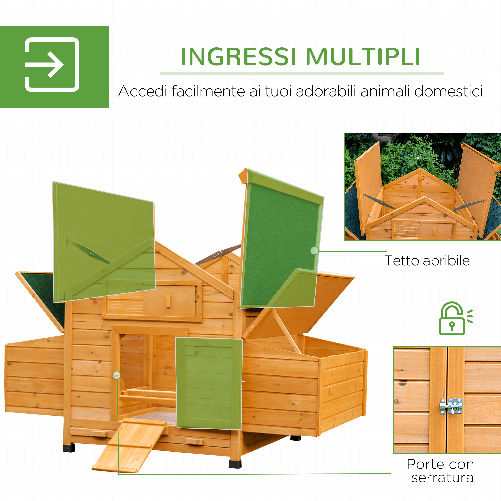 PawHut-Pollaio-Gabbia-Ovaiole-per-Galline-da-Giardino-con-2-Cassetti-Nido-e-Tetto-da-Esterno-Impermeabile-in-Legno-150x100x96.5-cm