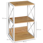 HOMCOM-Mobiletto-Scaffale-per-Soggiorno-Cucina-Bagno-3-Ripiani-Salvaspazio-Legno-40x35x72.5cm