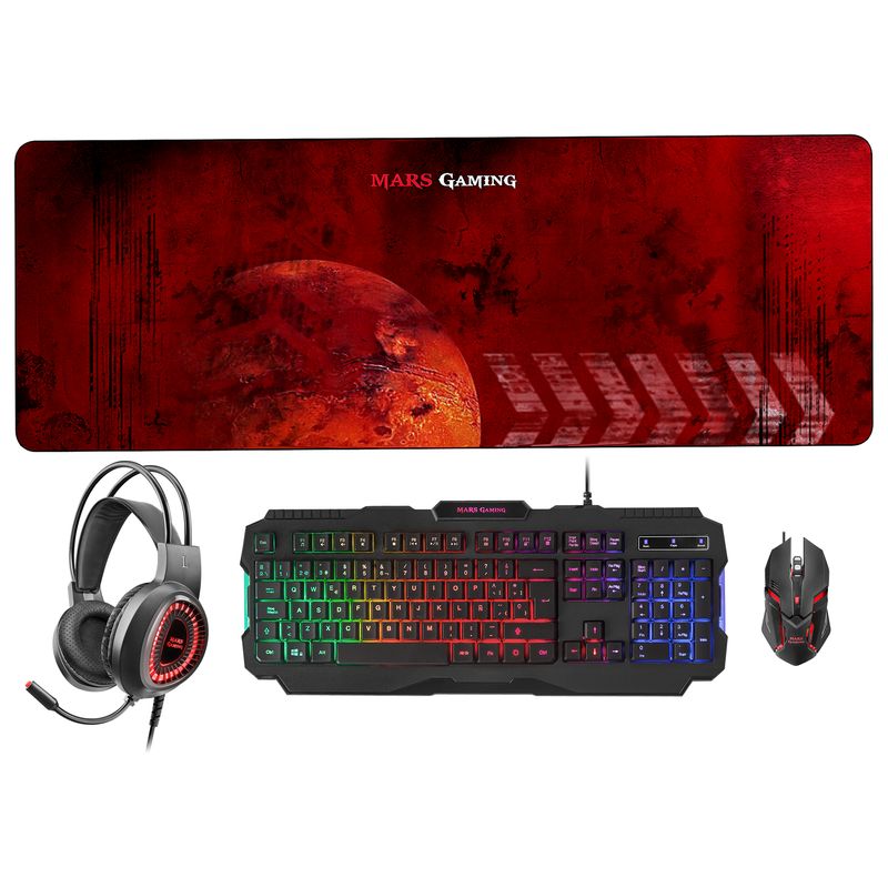 Mars-Gaming-MCPRGB2ES-tastiera-Mouse-incluso-USB-Spagnolo-Nero