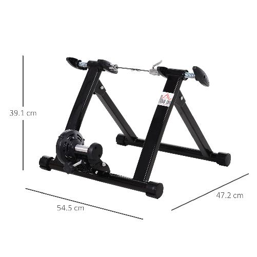 HOMCOM-Rulli-per-Bici-da-Corsa-Pieghevole-in-Acciaio-Rullo-per-Bicicletta-Allenamento-Salvaspazio-per-Casa-54.5x47.2x39.1cm-Nero