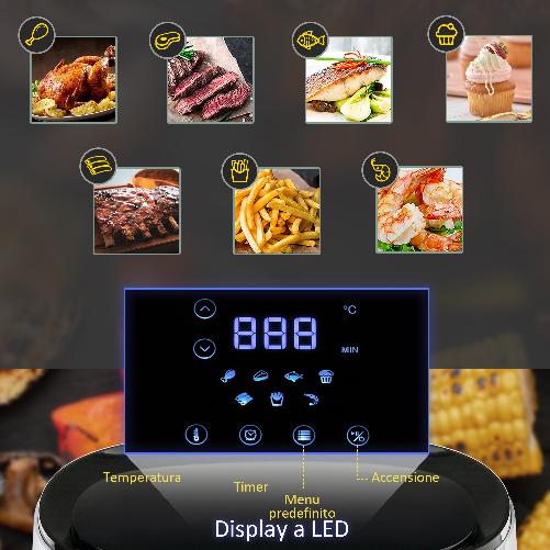 HOMCOM-Friggitrice-ad-Aria-2.5L-1300W-con-7-Menu-Schermo-LED-e-Tegame-33.9x24.9x29.9cm