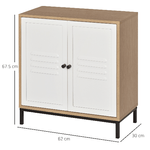 Vinsetto-Armadietto-Portadocumenti-Cassettiera-da-Ufficio-in-Legno-e-Metallo-Bianco-con-2-Ante-Ripiano-Regolabile-62x30x67.5cm