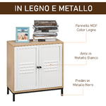 Vinsetto-Armadietto-Portadocumenti-Cassettiera-da-Ufficio-in-Legno-e-Metallo-Bianco-con-2-Ante-Ripiano-Regolabile-62x30x67.5cm