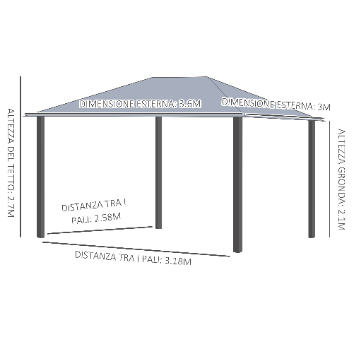 Outsunny-Gazebo-da-Giardino-con-Zanzariera-3.6x3m-Tetto-Policarbonato-Marrone