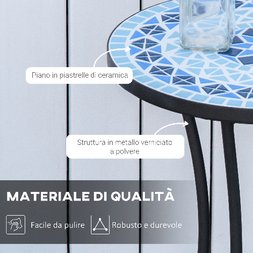 Outsunny-Tavolino-da-Giardino-Rotondo-a-Mosaico-in-Metallo-con-Piano-in-Ceramica-Ф35.5x53.5cm-Blu
