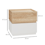 HOMCOM-Comodino-con-2-Cassetti-in-Legno-Design-Moderno-e-Impilabile-50x40x47.5cm