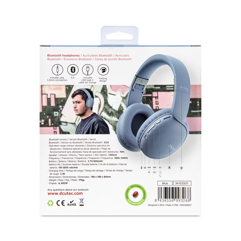 Cuffie-Bluetooth-pieghevoli-DCU-Tecnologic-Soundpro---Connessione-Bluetooth-V5.0---Altoparlanti-da-40-mm---Batteria-da-4